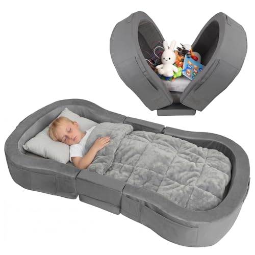 ENITYA Portable Toddler Bed for Travel, Foldable...