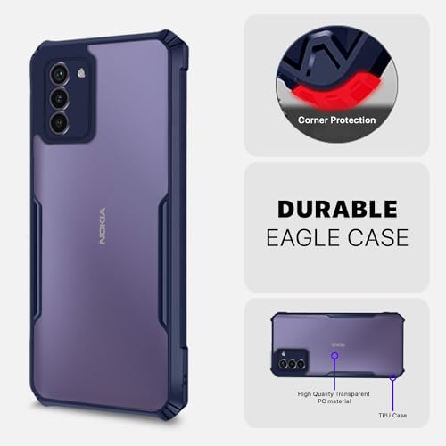 Image of Pikkme Nokia G42 5G Back Cover | Crystal Clear Transparent Back | Ultra Hybrid | Full Camera Protection | Raised Edge | Bumper Back Case (Blue)