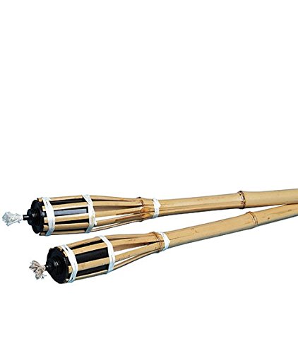 Cereria Di Giorgio Altezza 90 cm Torcia in Bamboo Stoppino in Cotone-da Alimentare con Olio per lampade-Perfetta per Gli Eventi all'aperto, Beige
