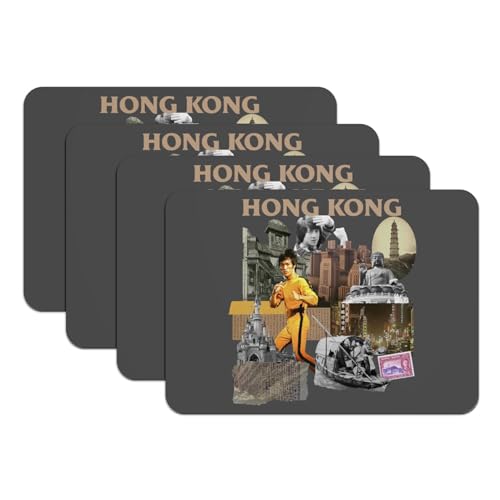 Set de table antidérapant caoutchouc noir Hong Kong vintage