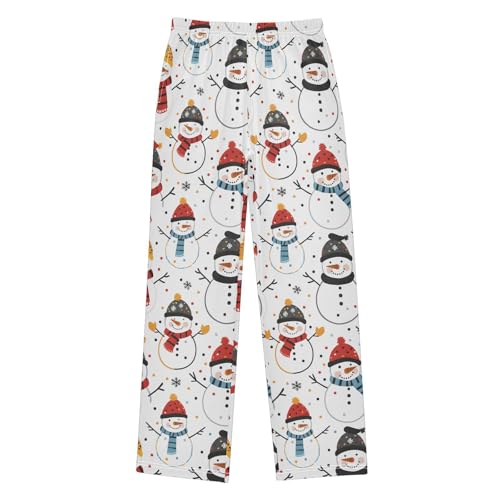 Christmas Pajama Pants Snowman Colorful Dot Long Sleep Pants Lounge Bottoms