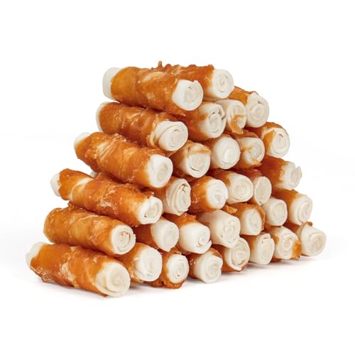 MON2SUN Chicken Wrapped Rawhide Rolls for Small Dogs
