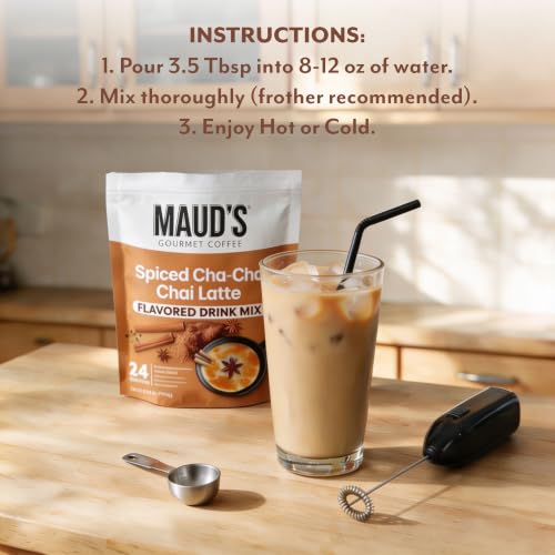 Image of Maud's Spiced Chai Latte Mix, Pouch (24 Servings) | Creamy Chai Latte with Cinnamon, Clove & Cardamom, Smooth & Comforting Tea Latte