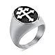 Lorraine Kreuz Ring Herren Silber Edelstahl Crux Vera Siegelring Größe 59