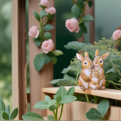 Statue de lapin d'extérieur compacte et légère pour décorer sans effort balcons et parterres - 4
