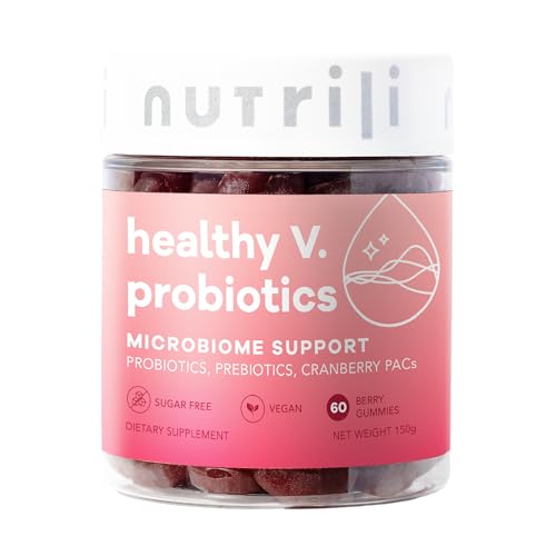 Nutrili Healthy V. | Probiotics For Women & Prebiotics Cranberry & D-Manose | Digestion Vaginal & pH Balance