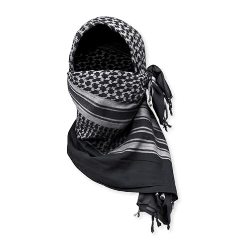 Image of M MCGUIRE GEAR Shemagh Tactical Scarf, Middle Eastern Desert Hood, Bandana, Keffiyeh, Military Style, 100% Cotton, 42 inch x 42 inch