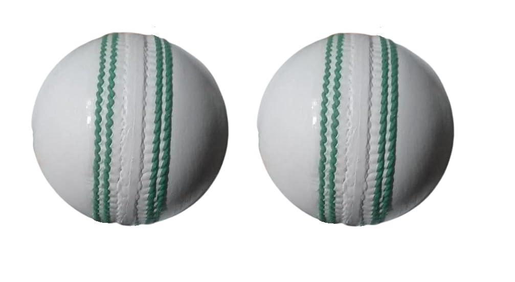 V A Sports | VAS-101-WLCB-COMBO | White Leather Cricket Ball with Green Seam, Pack of 2 (Combo Pack 30)-picture-27