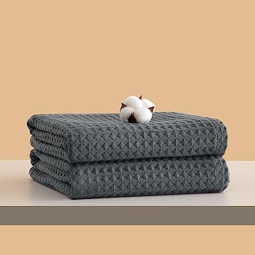 AMWAN Bathroom Towel Set 100% Cotton High Absorbent Shower Towels 2 Piece Bath Towel Set 27 x 54 Inches Extra Large Quick Dry Shower Towels Hotel Quality Waffle Dark Grey Bath Towel Set of 2 AMWAN Bathroom Towel Set 100% Cotton High Absorbent Shower Towels 2 Piece Bath Towel Set 27 x 54 Inches Extra Large Quick Dry Shower Towels Hotel Quality Waffle Dark Grey Bath Towel Set of 2