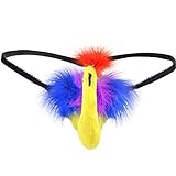 XinChangShangMao Men's Sexy Novelty Thongs Funny Chick G-string Pouch Thong T-back Underwear Gag Gifts Yellow