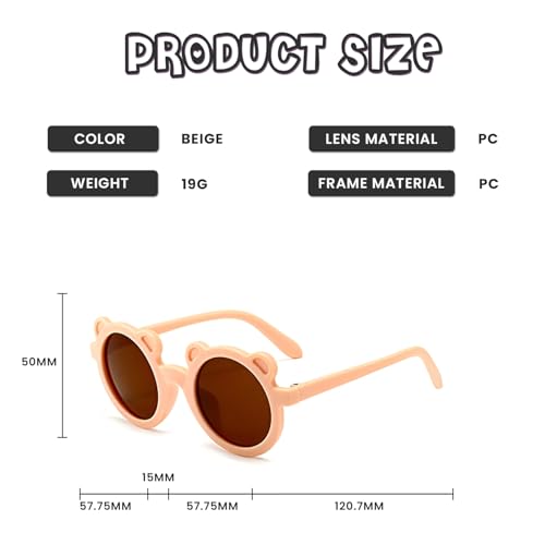 Image of SYGA Kids Goggles, UV Protection Eyewears with Round Shape Monkey Style, Suitable for Age 3 to 8 Years