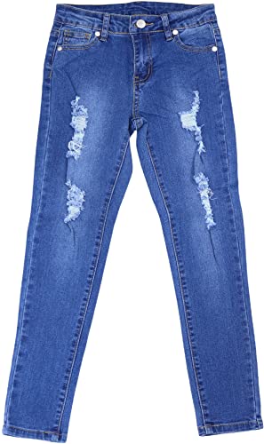 Image of ToBeInStyle Girl's Denim Easy Styling Classic Timeless Everyday Jeans Zip-Up Closure