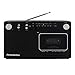 Studebaker Portable Retro Home Audio Stereo AM/FM Radio & Cassette Player/Recorder with Aux Input Jack & Built in Speakers (Silver)