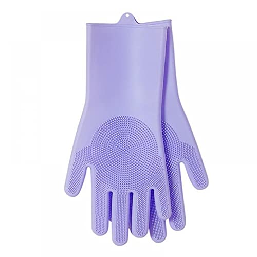Dish Washing Gloves, Reusable Magic Silicone Gloves with Wash Scrubber, Heat Resistant Cleaning Gloves for Kitchen,Car, Bathroom and Pet Hair Care (Pack of 1 ,Purple) (B09PMHPJ6M) Amazon Price History, Amazon Price Tracker