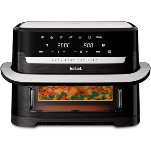 Tefal Dual Easy Fry Flex Heißluftfritteuse 9L – Airfryer mit 2...