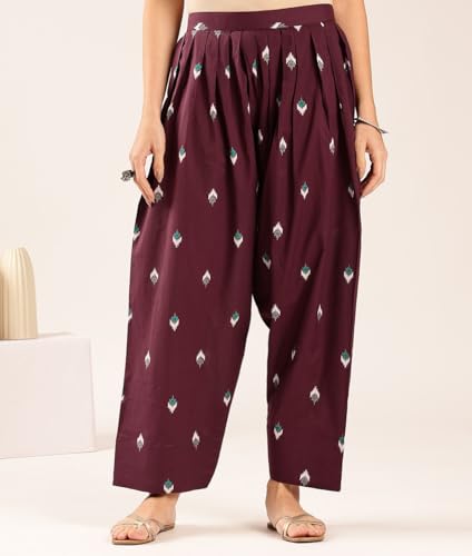 Image of Vbuyz Women's Printed & sequience work A-line Cotton Pink Kurta Pant With Dupatta