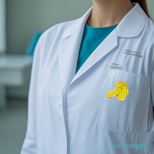 Image of Enamel Pin,Please Don't Fall For Me Lapel Pin,Yellow Socks Brooch,Cute Novelty Badge,Gift for Fun Nurse Medical Student Professional Teen Family,Humorous Fashion Jewerly,DIY Decor Accessory