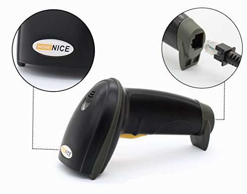 Wonenice Usb Laser Barcode Scanner Wired Handheld Bar Code Scanner Reader Black #TOP3