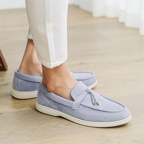 Men's Suede Slip On Tassel Penny Flats Loafers Classic Casual Lightweight Walking Moccasins Driving Dress Formal Office Work Shoes3