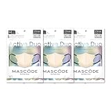 [MASCODE] 【 マスコード 公式店】冷感 不織布 冷感マスク 立体 UVカット 小さめ 大きいサイズ 立体マスク 小顔マスク 不織布マスク 3Dマスク Active Duo アクティブデュオ シリーズ (3, M/ベージュ×ブラック紐)