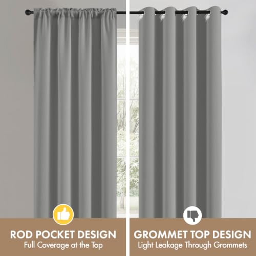 Image of MIULEE Short 45 Inch Kitchen Window Cafe Curtain Light Grey Set of 4