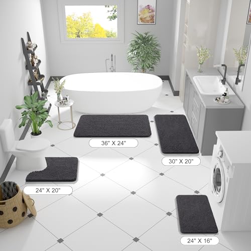Olanly Bathroom Rugs 24X16, Extra Soft Absorbent Chenille Bath Rugs thumb #7