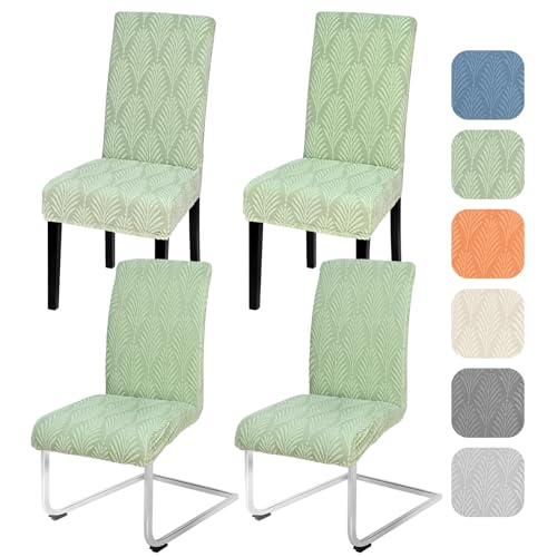 Alishomtll Stretch Stuhlhussen 4er/6er Set Stuhlbezug Universal für Schwingstühle Blatt Jacquard Esszimmerstühle Bezug Abnehmbare Stühle...