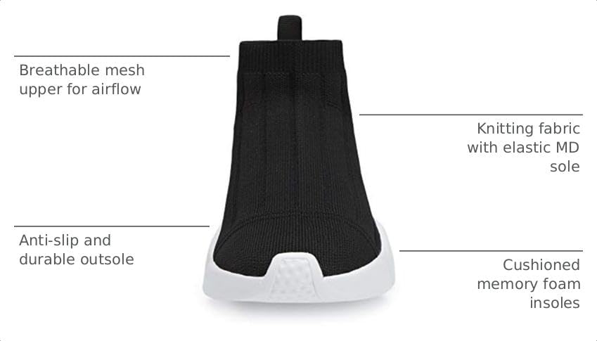 Image of Casbeam Men's Running Knit Comfortable Lightweight Breathable Casual Sports Shoes Fashion Sneakers Slip-On Walking Shoes