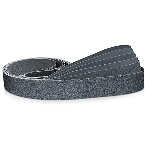 Sruhrak Lot de 6 bandes abrasives 50 x 2000 mm - Grain 60/120/240/400/600/800 - Bandes abrasives en carbure de silicium pour le polissage et l'élimination de...