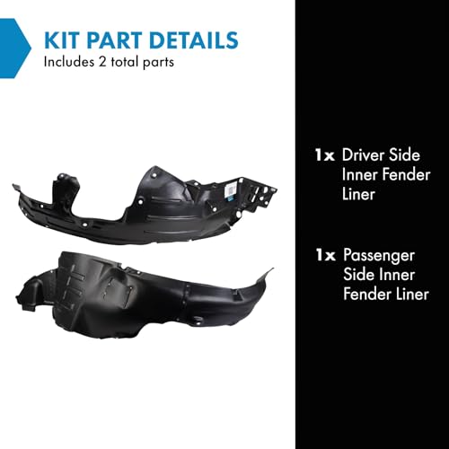 Image of TRQ Inner Fender Liner Set Compatible with 2011-2013 Hyundai Sonata HY1248124 HY1249124