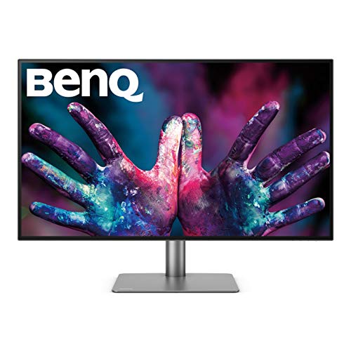 BenQ PD3220U - デザイナー向け 31.5 インチ 4K UHD プロフェッショナル モニター (3840x2160、Thunderbolt 3、IPS、P3 ディスプレイ、CAD/CAM、ホットキー Puk、デイジー チェーン、HDMI、DP、USB-C、高さ調節可能) - ブラック/グレー