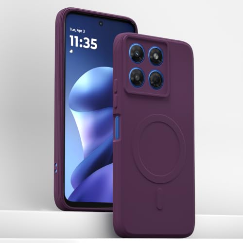 Image of Pikkme Back Cover for Motorola Moto G37 5G Soft Matte Silicone Mag-Safe Design (Mag-Safe Not Support) Camera Protection | Slim Fit Bumper Cover (Purple)