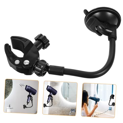 VALICLUD Soporte para secador de Pelo montado Cabello Titular de la Secadora Poseedor Ducha secador de Pelo de Pared para baño Taza de succión secador de Pelo Soporte de Pared páginas Negro