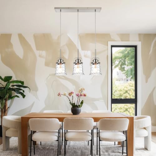 Image of 3 Pack Clear Hammer Glass Light Fixtures Replacement 1-5 /8 Inch Fitter