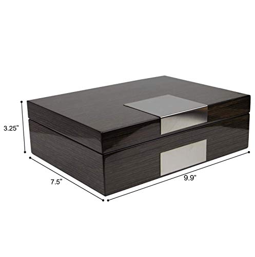 Decorebay Executive High Class Cufflink Case And Ring Storage Organizer Men's Jewelry Box Gift (Ebony) #TOP6