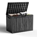 GGYI 50 GallonOutdoor Storage Box,Resin Deck Boxes Waterproof, IndoorOutdoor Bin for Package Delivery, Patio Cushions, Gardening Tools, Lockable, UV Resistant