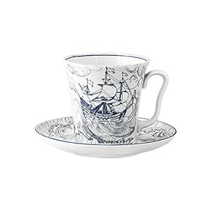 Lomonosov Porcelain Mug and Saucer Leningradskii Blue Brigantine12.2 fl.oz/360 ml