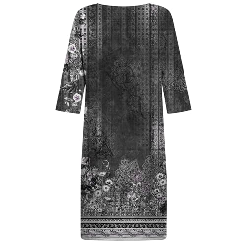 Robe de plage décontractée col V, coupe confort longueur genou contre la chaleur - 4