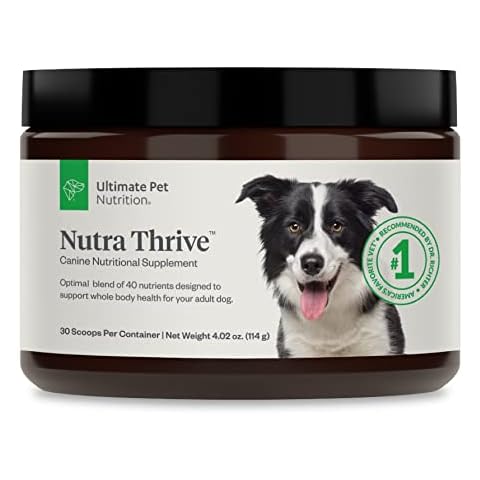 ULTIMATE PET NUTRITION Nutra Thrive™ Canine 40 in 1 Nutritional Supplement for Dogs, Powder Supplement for Dogs, Digestion and Immune Support, Vitamins, Minerals, Probiotics, Enzymes, 30 Servings Cover