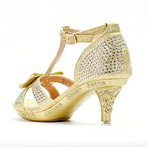 Nova Utopia Toddler Little Girls Low Medium Heel Dress Sandal Flower Girl Shoes (size 9-4)4