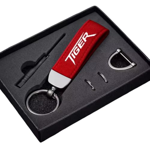 Porte-clés Moto Suède pour Triumph Tiger 800 XR XRX XRT XCX XCA XC 2015-2023 Porte-clés en Cuir de Haute Porte-clés Moto Portable Polyvalent Durable...