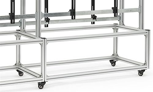 displays2go video wall stand for 8 4934 - 5534 tv screens double-sided wheels - silver dxvwall2x2