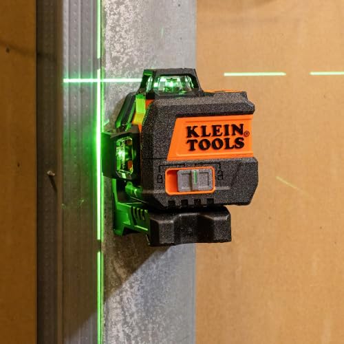 Klein Tools 93CPLG Compact Self-Leveling Laser Level, Bright Green Cross Line 360-Degree Laser Planes, Rechargeable, Magnetic Mount