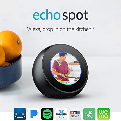 Echo Spot - Smart Alarm Clock with Alexa - Black