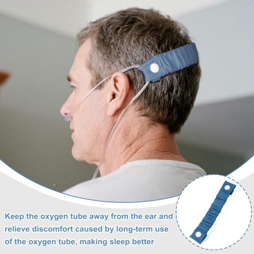 Image of Nasal Cannula Strap Ear Savers, Ear Protectors for Oxygen Tubing, Cannula Headband Strap, Secure Fit to Prevent Ear Soreness (Blue)