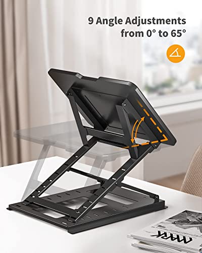 Huanuo Adjustable Laptop Stand For Desk, Adjustable Height Laptop Riser - Easy To Sit Or Stand With 9 Adjustable Angles, Portable Computer Stand Fits 15.6 Inch Laptop & Notebook #TOP6