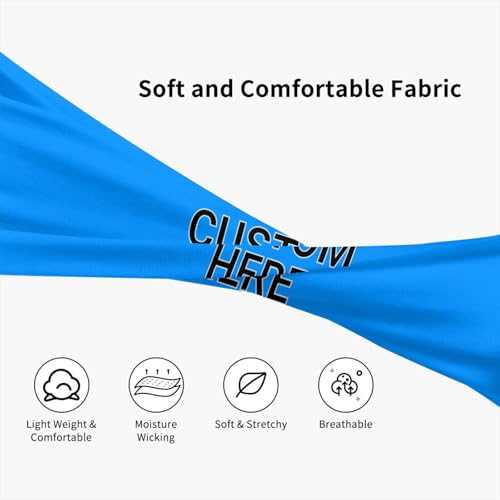 Image of Custom Sports Headband Custom Sweatband Bandana Add Your Image Logo Text Number. Bulk Custom Men Or Women Moisture Wicking Ventilate Elastic ﻿Headband