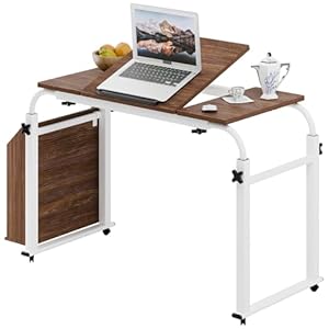 Makamsui Regulowany Stolik Przyłóżkowy z Kółkami 40cm