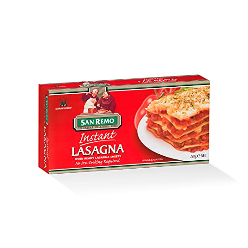 Image of San Remo Instant Lasagna Pasta- 250gms | Durum Wheat Semolina | No Maida | 100% Australian ingredients | Rectangular Lasagna Sheets | No Boil, Ready-to-Cook Pasta | Vegan-Friendly
