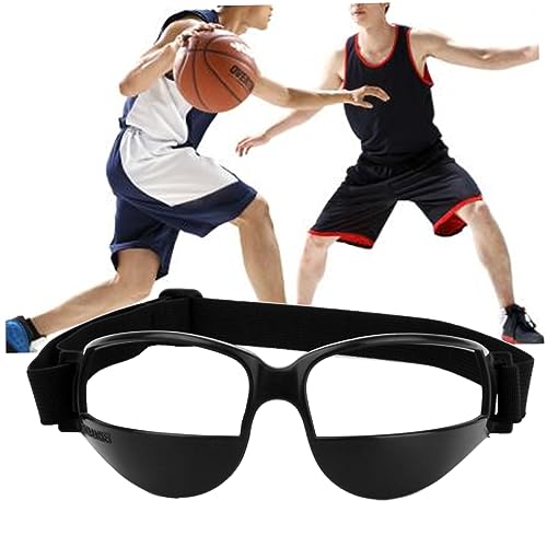 Garneck Basketball Glasses Low Head Training Sports Goggles Black Comfortable Soft Plastic Enhance and Ball Control